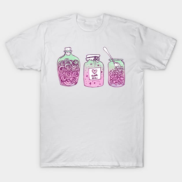 Drink Me, Eat Me, Love Potion (Alice in Wonderland) T-Shirt by SpellsSell